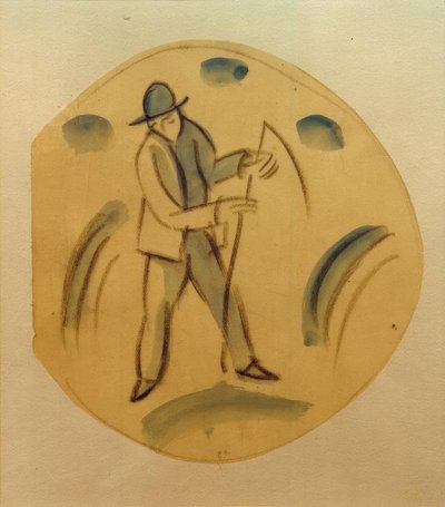 Reaper, bir tabak için tasarım by August Macke