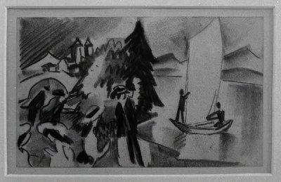 Sarı Yelkenler Üzerine Çalışma by August Macke