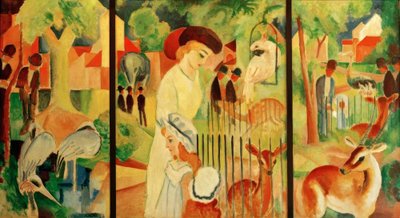 Üç Parçalı: Büyük Hayvanat Bahçesi by August Macke
