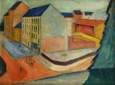 Binicilik arenalı sokağımız, Bonn, 1913 by August Macke