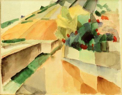 Murten Gölü üzerinde üzüm bağları by August Macke