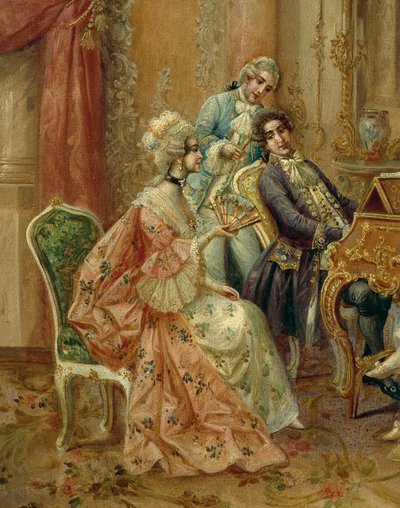 Piyanoda, Stephan Sedlacek (1868-1936), tuval üzerine yağlı boya, Detay by August Stephan Sedlacek
