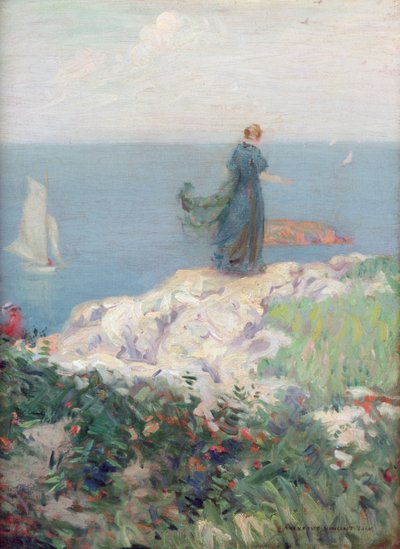Deniz Kenarı Manzarası (tuval üzerine yağlıboya) by August Vincent Tack
