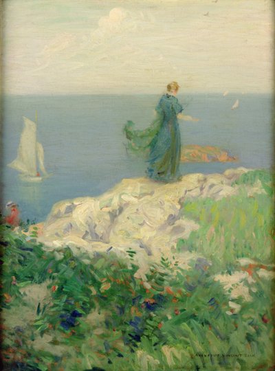 Deniz Kenarı Manzarası (tuval üzerine yağlıboya) by August Vincent Tack