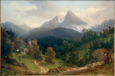 Watzmann ile manzara by August Wilhelm Julius Ahlborn