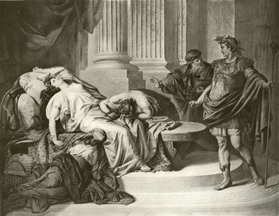 Augustus Sezar ve Kleopatra (gravür) by August von Heckel