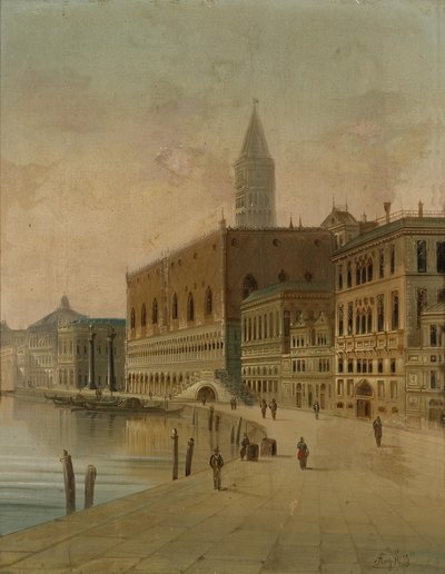 Riva dei Schiavoni Venedik by August von Siegen