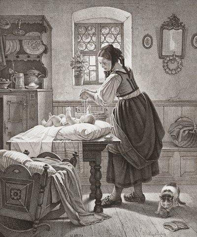Tuvalet. 19. yüzyıl çocuk bakımı. by Augusta Ludwig