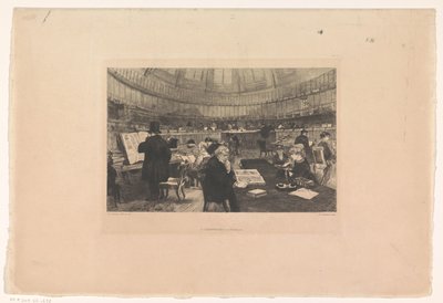 British Museum'un okuma odası by Auguste Andre Lancon