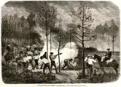 Landes'in büyük ateşi, karşı ateş by Auguste Andre Lancon