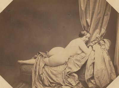 Akademik Çıplak, Kanepede Uzanmış, c. 1855. by Auguste Belloc