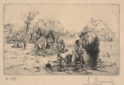 Bric a Brac Satıcıları (gravür) by Auguste Brouet