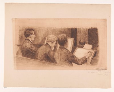 Çizim okulunda ders by Auguste Danse (signed by artist)