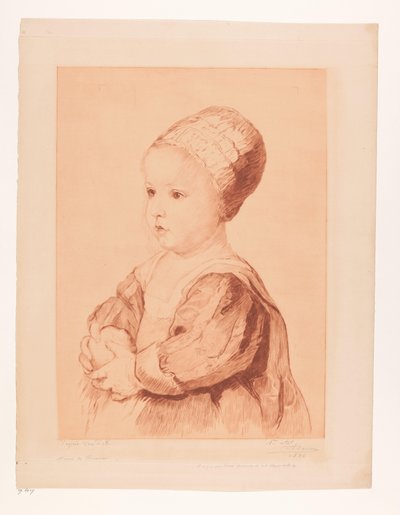 Bilinmeyen bir çocuğun portresi by Auguste Danse (signed by artist)