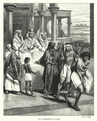 Tembelliğin Cezası (gravür) by Auguste Francois (after) Laby