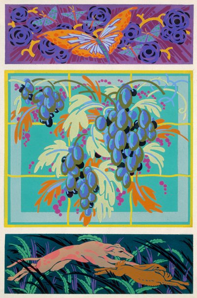 'Şekiller ve renkler'den Levha 18, 1921 (pochoir baskı) by Auguste H. Thomas