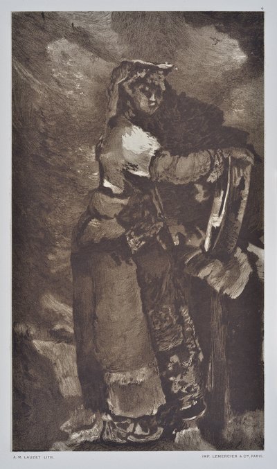 İtalyanca Çalışması (çizim) by Auguste Lauzet