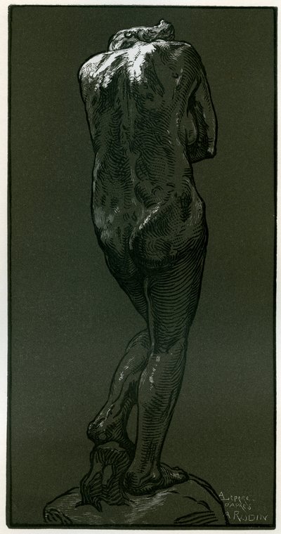 Rodin'in bir heykelinden sonraki gravür, 1898. by Auguste Louis Lepère