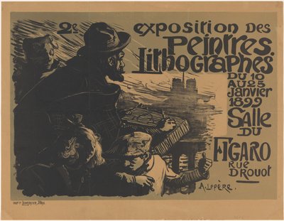 Peintres Litografilerinin ikinci sergisi için afiş 2. sergi des peintres litografileri (nesne üzerindeki başlık) by Auguste Lepere