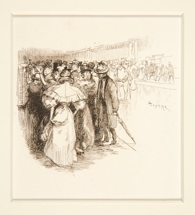 Bilet Penceresindeki Kalabalık (?) by Auguste Lepere
