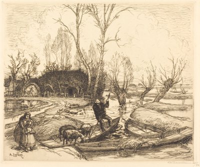 Tufan Bataklığında - Çoban (Au marais inonde - Le berger) by Auguste Lepere