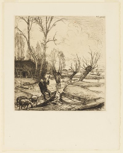 Tufan Bataklığında - Çoban (Au marais inonde - Le berger) by Auguste Lepere