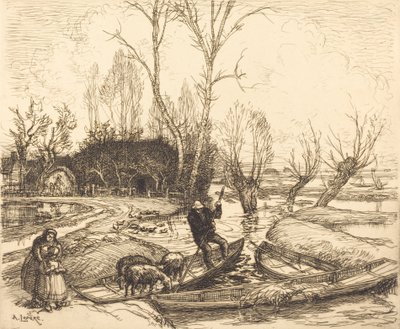 Tufan Bataklığında - Çoban Au marais inonde - Le berger, 1911. by Auguste Lepere