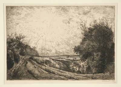 La Houssoye yolu (Cr?vec?ur-le-Grand) (La Houssoye'den [Crevecoeur-le-Grand] giden yol) by Auguste Lepere