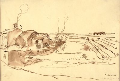 Manzara (kağıt üzerine mürekkep) by Auguste Lepere