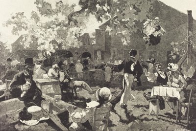 Bois de Meudon'daki Cabaret du Coq de Bruyère, 1888. by Auguste Lepere