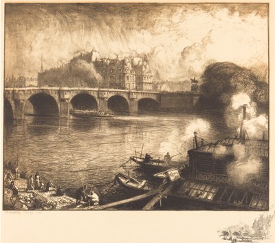 Pont Neuf, 1913. by Auguste Lepere