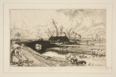 Le petit pont (Vend?e) (Küçük Köprü [Vendee]) by Auguste Lepere