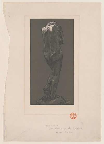 Arkadan görülen çıplak heykel, yakl. 1902. by Auguste Lepere