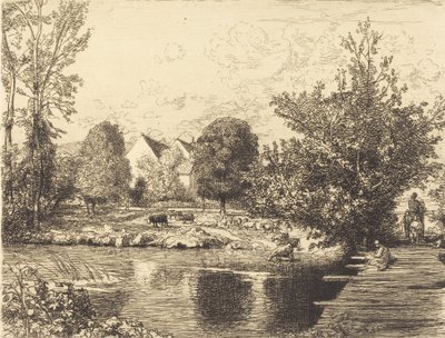 Eski Yaya Köprüsü, Küçük Morin Kıyıları Eski yaya köprüsü, küçük morin kıyıları, 1915. by Auguste Lepere