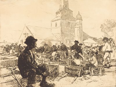 St.-Jean-de-Mont'taki Kümes Hayvanları Pazarı, St.-Jean-de-Mont'taki Kümes Hayvanları Pazarı, 1892. by Auguste Lepere