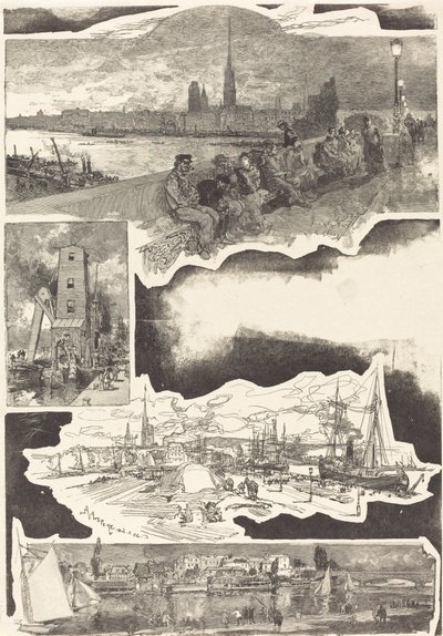 Rouen, 1888. by Auguste Lepere