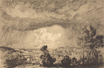 Kumulda Fırtına, Kum Tepesinde Vendee Fırtına, Vendee. by Auguste Lepere