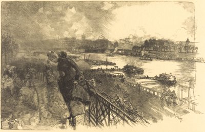 Austerlitz Köprüsü yakınlarındaki Seine, 1888. by Auguste Lepere