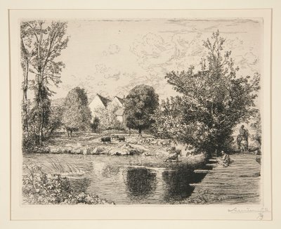 Vieille passerelle, bords du petit Morin (Eski Yaya Köprüsü, Küçük Morin Kıyıları) by Auguste Lepere