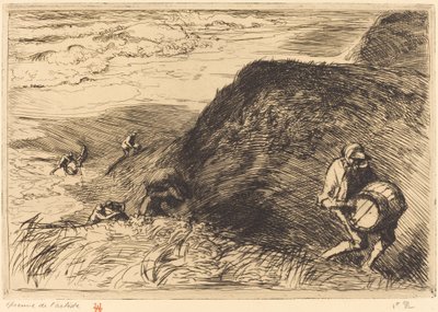 Yıkıcılar, Saint-Jean-de-Monts (Enkaz yağmacıları, Saint-Jean-de-Monts) by Auguste Lepere
