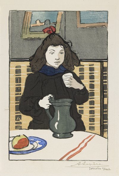 Sürahili Genç Kız, 1890 by Auguste Louis Lepère