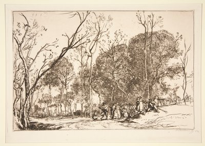 ?t? de la Saint-Martin, la noce qui passe (Saint-Martin Yazı, Geçmiş Evlilikler) by Auguste Lepere