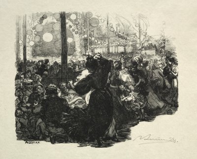 14 Temmuz, Rue de Belleville, 10:00 by Auguste Louis Lepère