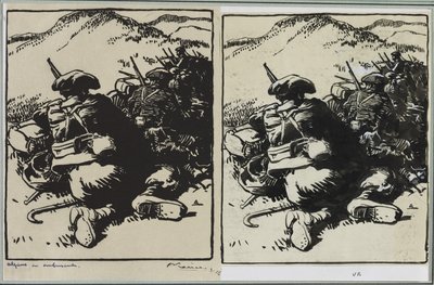 Alpler pusuda, 1914. by Auguste Louis Lepère