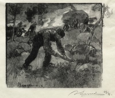 Heather kazıcılar by Auguste Louis Lepère