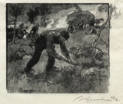 Heather kazıcılar, 1887. by Auguste Louis Lepère
