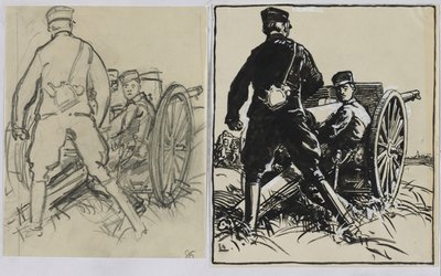 Belçikalı topçular, 1914. by Auguste Louis Lepère