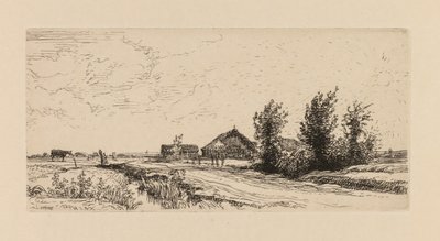 Auguste Lepère: Küçük İnek Çobanı. by Auguste Louis Lepère