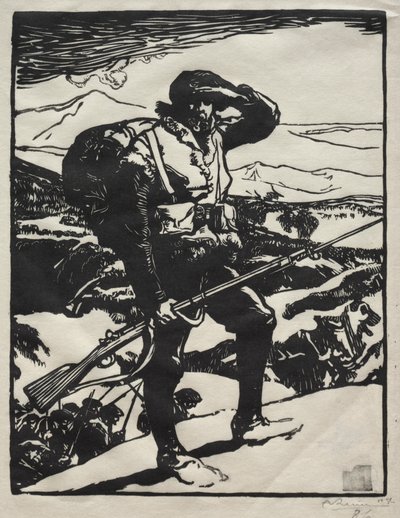 Alp Avcısı Ren Ovasını Izlerken by Auguste Louis Lepère