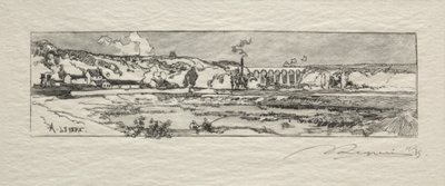 Issy les Moulineaux Gölü. by Auguste Louis Lepère